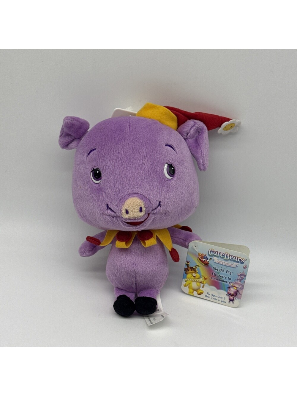 Care Bears Gig the Pig Purple Plush Stuffed Animal 2004 Play Along Toy w/ Tags